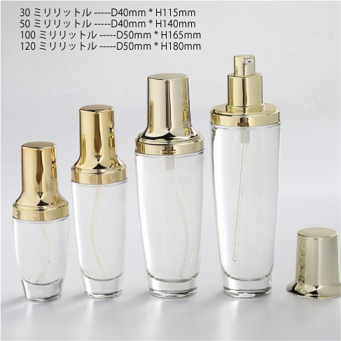 ローションポンプボトル （金/クリア）30ml